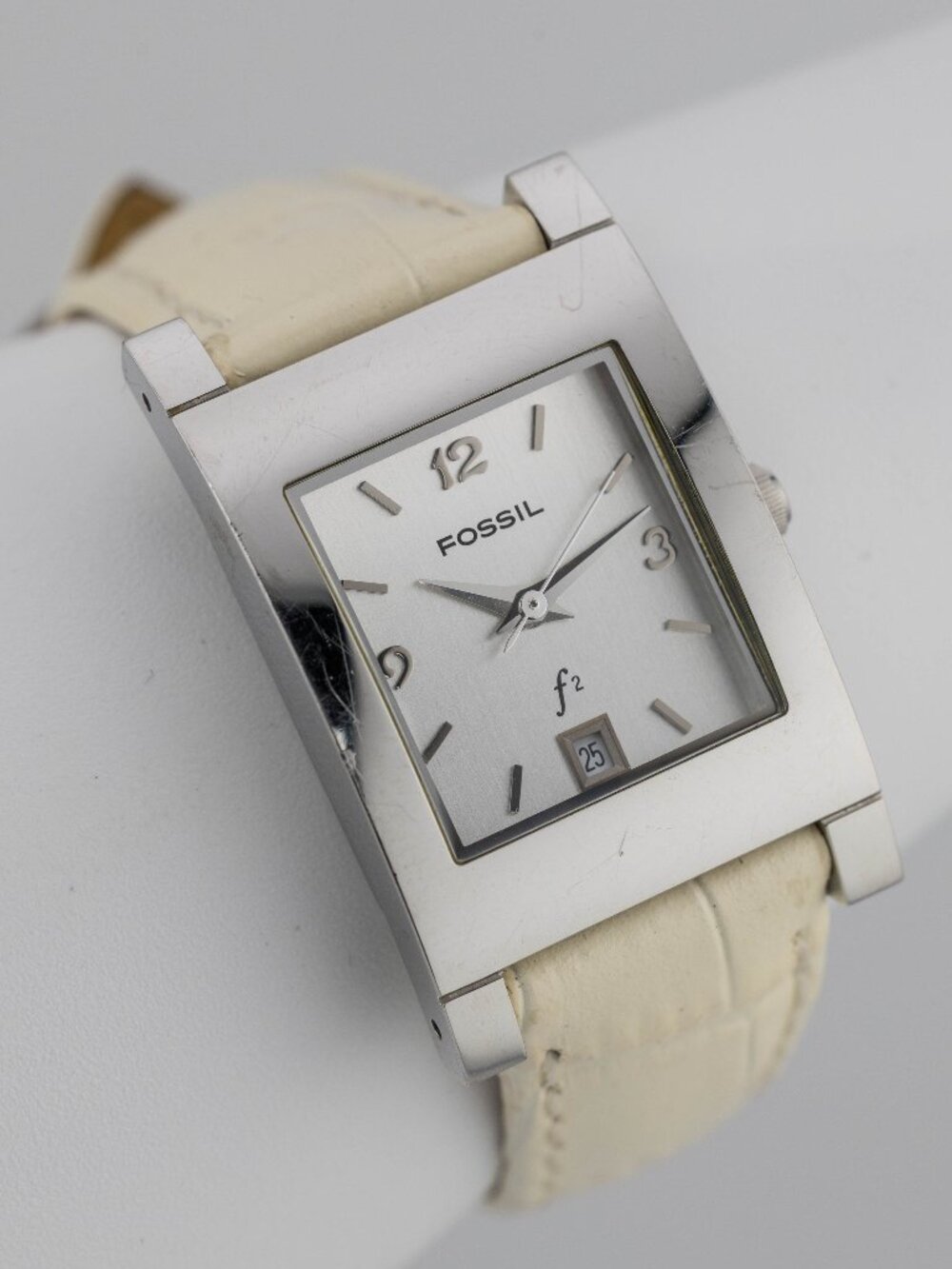 Fossil F2 ES9715 Tank Ivory Strap Watch Quartz Analog Women’s Fresh Battery
